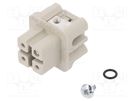 Connector: HDC; female; PIN: 4; size 3; contact insert; 400V; 10A WIELAND