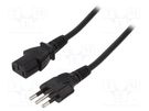 Cable; 3x0.75mm2; CEI 23-50 (L) plug,IEC C13 female; PVC; 1.8m SUNNY