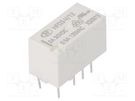 Relay: electromagnetic; DPDT; Ucoil: 12VDC; 2A; 0.5A/125VAC; PCB HONGFA RELAY