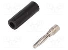 Plug; 4mm banana; 10A; 50VDC; black; non-insulated; for cable DELTRON