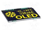 Display: OLED; graphical; 2.9"; 128x64; Dim: 68x51mm; yellow DISPLAY VISIONS