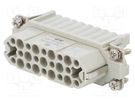 Connector: HDC; female; HD; PIN: 25; 25+PE; size 5; w/o contacts; 10A TE Connectivity