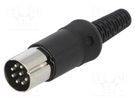 Plug; DIN; male; PIN: 8; Layout: 270°; straight; for cable; soldering HIRSCHMANN