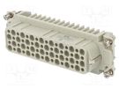 Connector: HDC; female; HD; PIN: 64; 64+PE; size 8; w/o contacts; 10A TE Connectivity