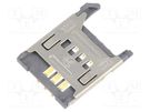 Connector: for cards; SIM; without ejector,with cover; SMT; PIN: 6 ATTEND