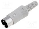 Plug; DIN; male; PIN: 3; Layout: 180°; straight; for cable; soldering HIRSCHMANN