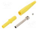 Socket; 4mm banana; 32A; 1kV; yellow; on cable; insulated; 2.5mm2 STÄUBLI