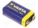 Battery: alkaline; 9V; 6F22; non-rechargeable; Industrial PRO VARTA