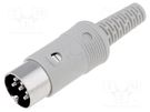 Plug; DIN; male; PIN: 6; Layout: 240°; straight; for cable; soldering HIRSCHMANN