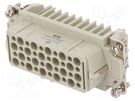 Connector: HDC; female; HD; PIN: 40; 40+PE; size 6; w/o contacts; 10A TE Connectivity