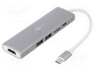 Adapter; USB 3.0; white; grey; Enclos.mat: aluminium Goobay