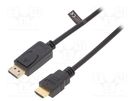 Cable; DisplayPort 1.2; DisplayPort plug,HDMI plug; 3m; black LOGILINK