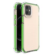 Spring Armor clear TPU gel rugged protective cover with colorful frame for iPhone 12 mini green, Hurtel
