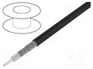 Wire: coaxial; RG223U; solid; Cu; PVC; black; 100m; Øcable: 5.4mm TASKER