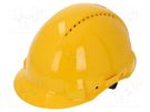 Protective helmet; vented; Size: 53÷62mm; yellow; ABS; G3000; 334g 3M