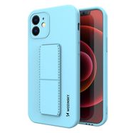 Wozinsky Kickstand Case silicone case with stand for iPhone XS Max light blue, Wozinsky