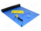 Protective bench kit; ESD; L: 1.2m; W: 600mm; Thk: 2mm; blue; <100MΩ ANTISTAT