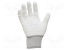 Protective gloves; ESD; L; polyamide; white; <100MΩ ANTISTAT