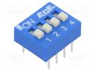 Switch: DIP-SWITCH; Poles number: 4; OFF-ON; 0.025A/24VDC; Pos: 2 ECE