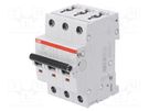 Circuit breaker; 400VAC; Inom: 6A; Poles: 3; for DIN rail mounting ABB