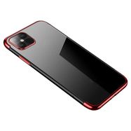 Clear Color Case Gel TPU Electroplating frame Cover for Xiaomi Mi 11 red, Hurtel