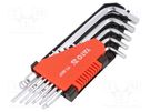 Wrenches set; inch,hex key,spherical; 12pcs. YATO