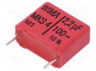 Capacitor: polyester; 2.2uF; 63VAC; 100VDC; 15mm; ±10%; 8x15x18mm WIMA