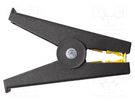 Kelvin crocodile clip; 50A; Grip capac: max.32mm; black MUELLER ELECTRIC