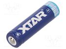 Re-battery: Li-Ion; 14500; 3.7V; 800mAh; Ø14.3x50.3mm; 2.5A XTAR