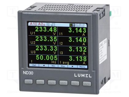 Power network meter; digital,mounting; ND30; 57.7÷230V; 1A,5A LUMEL ND30-1221SRM0
