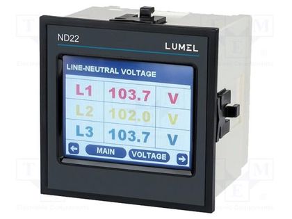 Power network meter; digital,mounting; ND22; 239.6V; 1A,5A; IP54 LUMEL ND22-3EUEDZE0000M0