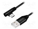 Cable; USB 2.0; USB A plug,USB B micro plug (angle); 1m; black LOGILINK