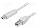 Cable; USB 2.0; USB B plug,USB C plug; 1m; grey LOGILINK