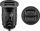 Dual-USB Car Charger (24 W), 1 pc. in polybag, black - vehicle charging adapter with 2x USB ports (24 W), black