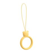 A silicone lanyard for a phone bear ring on a finger yellow, Hurtel