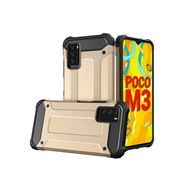 Hybrid Armor Case Tough Rugged Cover for Xiaomi Redmi Note 10 5G / Poco M3 Pro golden, Hurtel
