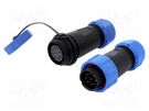 Connector: circular; male + female; PIN: 9; 3A; IP67; 500V CONNFLY