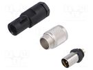 Connector: M9; plug; 712; male; PIN: 5; gold-plated; 3A; IP67; 125V BINDER
