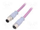 Cable: for sensors/automation; PIN: 5; M12-M12; 3m; plug; plug; IP67 CONEC