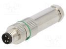 Connector: M8; male; PIN: 4; straight; for cable; plug; 3A; IP65,IP67 DEGSON ELECTRONICS