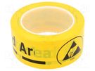 Awareness tape; L: 33m; W: 50mm; PVC; yellow-black STATICTEC