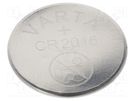 Battery: lithium; 3V; CR2016,coin; 86mAh; non-rechargeable VARTA MICROBATTERY