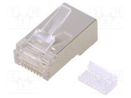 Plug; RJ45; PIN: 8; Cat: 5e; shielded; Layout: 8p8c; for cable; male LOGILINK