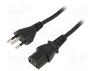 Cable; 3x0.75mm2; IEC C13 female,NBR 14136 (N) plug; PVC; 1.8m SUNNY