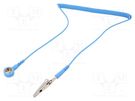 Connection cable; ESD,coiled; Features: resistor 1MΩ; blue; 1.8m STATICTEC