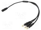 Cable; 2x0.5mm2; DC 5,5/2,1 plug x3,DC 5,5/2,1 socket; straight SUNNY
