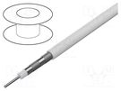 Wire: coaxial; solid; CCS; PVC; white; 20m; Øcable: 7.2mm Goobay