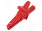 Crocodile clip; 10A; 600VDC; red; Grip capac: max.6mm ELECTRO-PJP