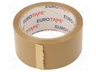 Packing tapes; L: 60m; Width: 48mm; brown; synthetic rubber EUROTAPE