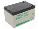 Re-battery: acid-lead; 12V; 12Ah; AGM; maintenance-free; 4.1kg SSB